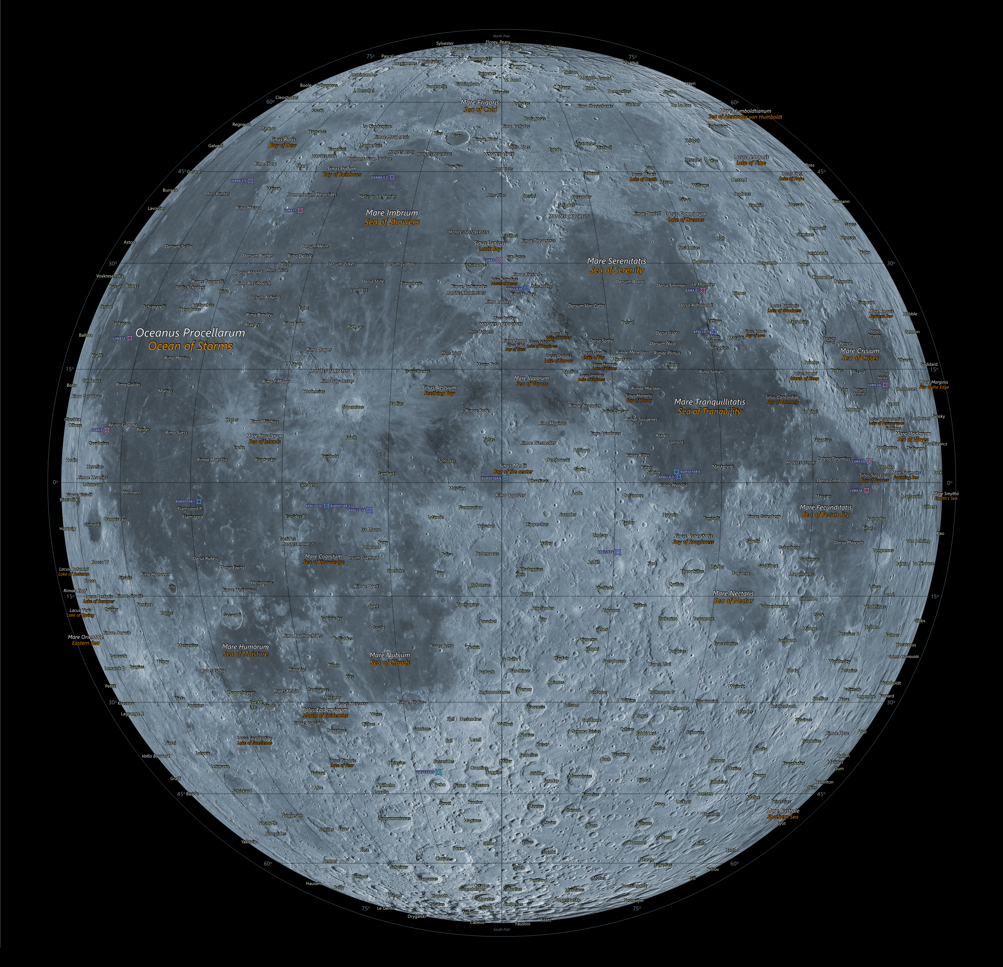 Carte lunaire NASA/LRO — astrostrona.pl